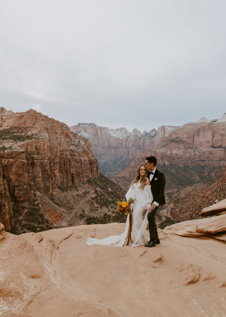 Christine and Ricky | Zion National Park Canyon Overlook Bridal Photos | Southern Utah Wedding and Elopement Photographer, Emily Dawn Photo