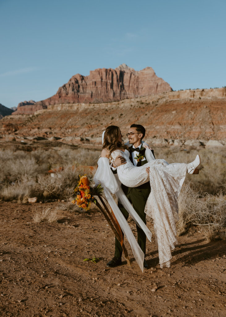 Christine and Ricky Wedding | Zion Red Rock Villa | Rockville, Utah | Emily Dawn Photo | Southern Utah Wedding and Elopement Photographer