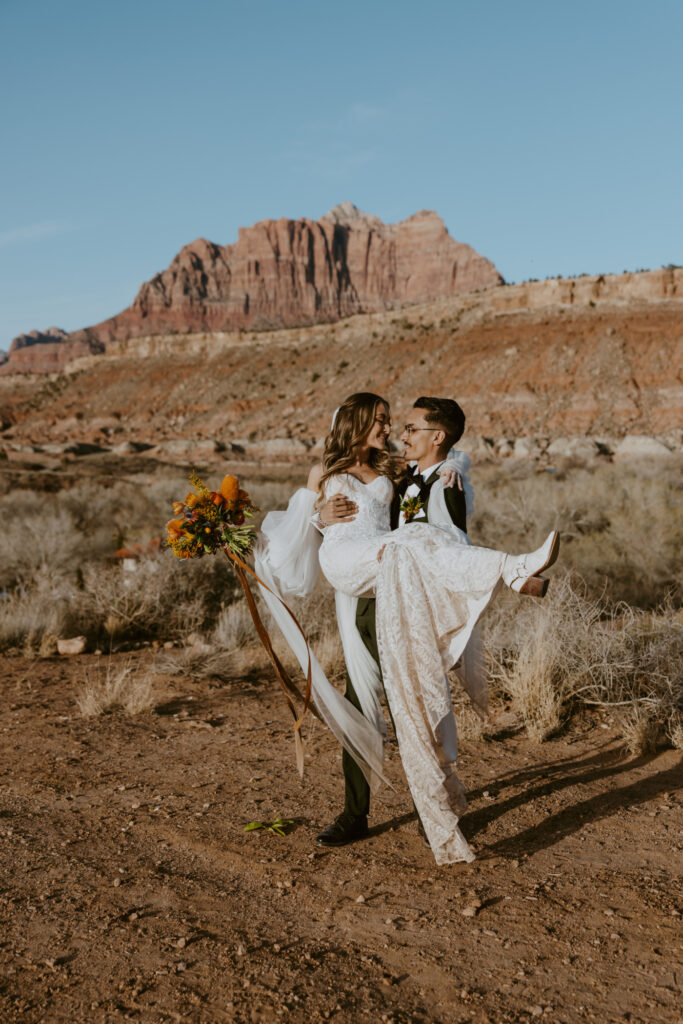 Christine and Ricky Wedding | Zion Red Rock Villa | Rockville, Utah | Emily Dawn Photo | Southern Utah Wedding and Elopement Photographer