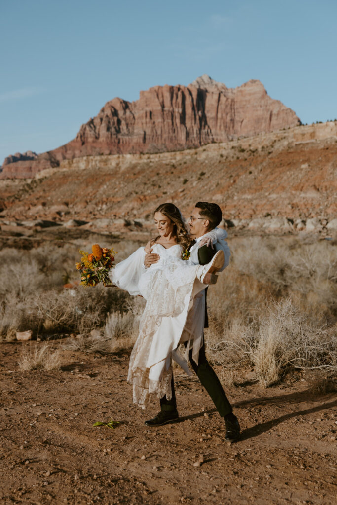 Christine and Ricky Wedding | Zion Red Rock Villa | Rockville, Utah | Emily Dawn Photo | Southern Utah Wedding and Elopement Photographer