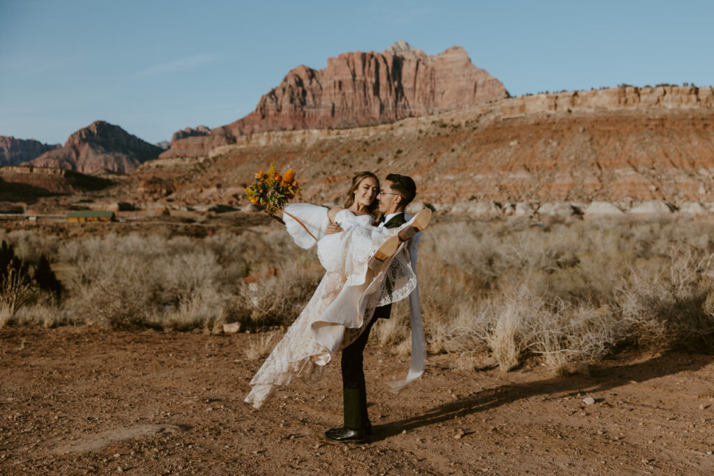 Christine and Ricky Wedding | Zion Red Rock Villa | Rockville, Utah | Emily Dawn Photo | Southern Utah Wedding and Elopement Photographer