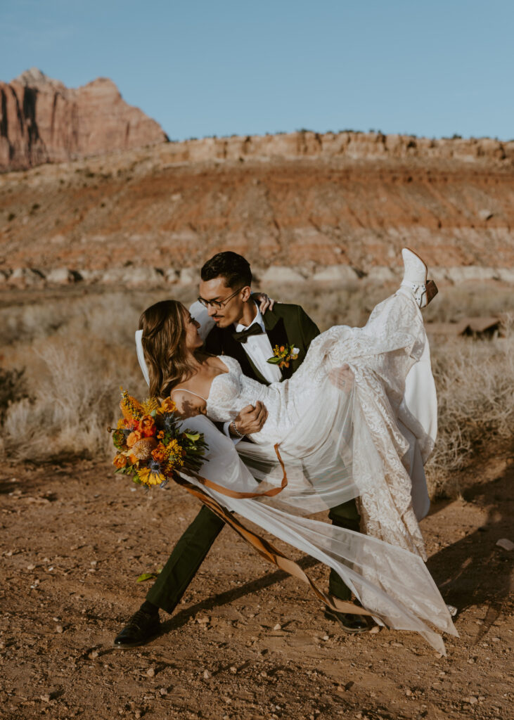 Christine and Ricky Wedding | Zion Red Rock Villa | Rockville, Utah | Emily Dawn Photo | Southern Utah Wedding and Elopement Photographer