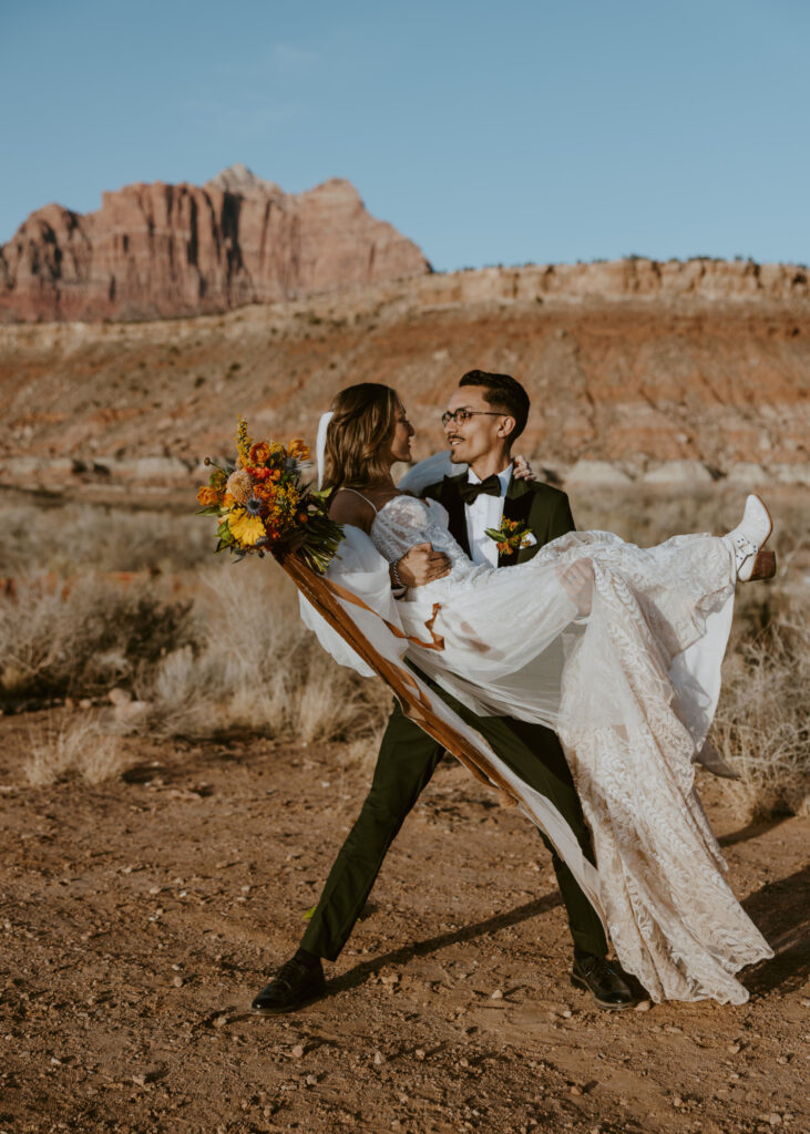 Christine and Ricky Wedding | Zion Red Rock Villa | Rockville, Utah | Emily Dawn Photo | Southern Utah Wedding and Elopement Photographer