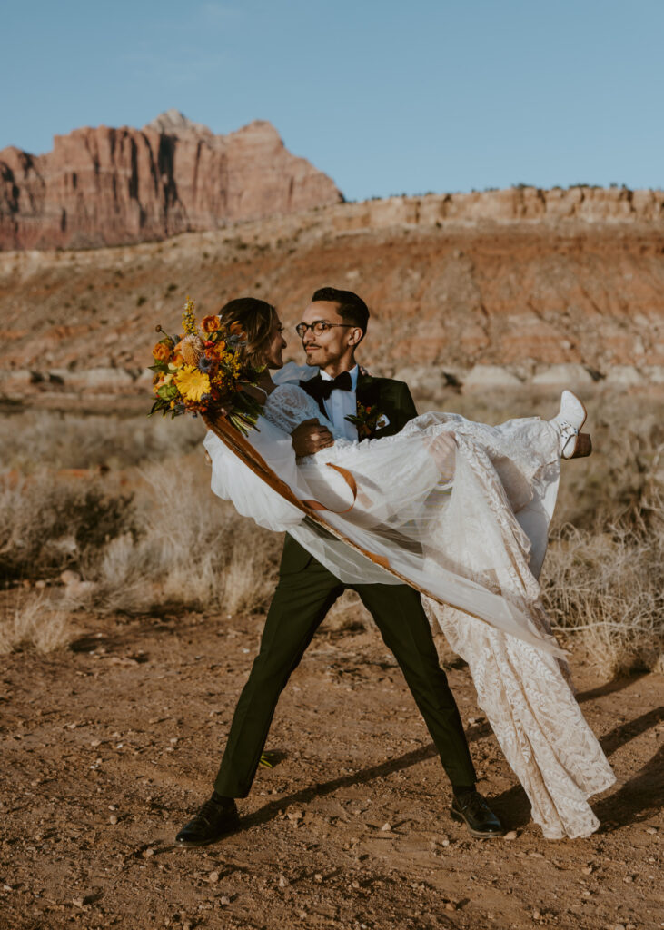 Christine and Ricky Wedding | Zion Red Rock Villa | Rockville, Utah | Emily Dawn Photo | Southern Utah Wedding and Elopement Photographer