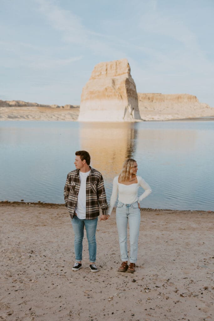 Braylee and Kacen | Lone Rock Lake Powell, Arizona Engagement Photos | Southern Utah Wedding and Elopement Photographer, Emily Dawn Photo