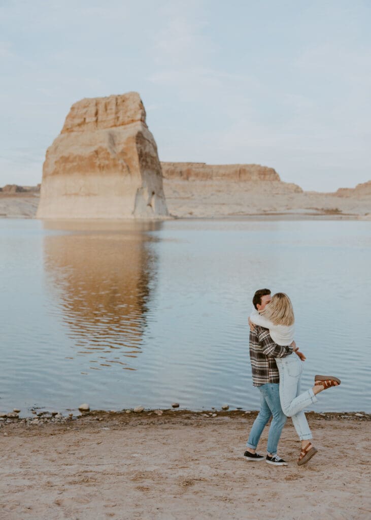 Braylee and Kacen | Lone Rock Lake Powell, Arizona Engagement Photos | Southern Utah Wedding and Elopement Photographer, Emily Dawn Photo