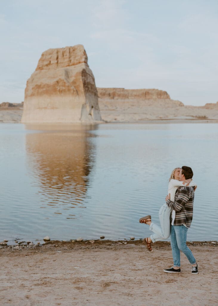 Braylee and Kacen | Lone Rock Lake Powell, Arizona Engagement Photos | Southern Utah Wedding and Elopement Photographer, Emily Dawn Photo