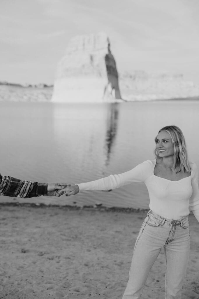 Braylee and Kacen | Lone Rock Lake Powell, Arizona Engagement Photos | Southern Utah Wedding and Elopement Photographer, Emily Dawn Photo