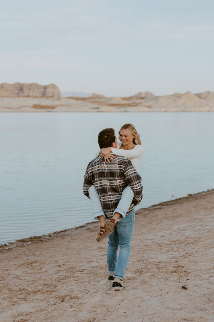Braylee and Kacen | Lone Rock Lake Powell, Arizona Engagement Photos | Southern Utah Wedding and Elopement Photographer, Emily Dawn Photo