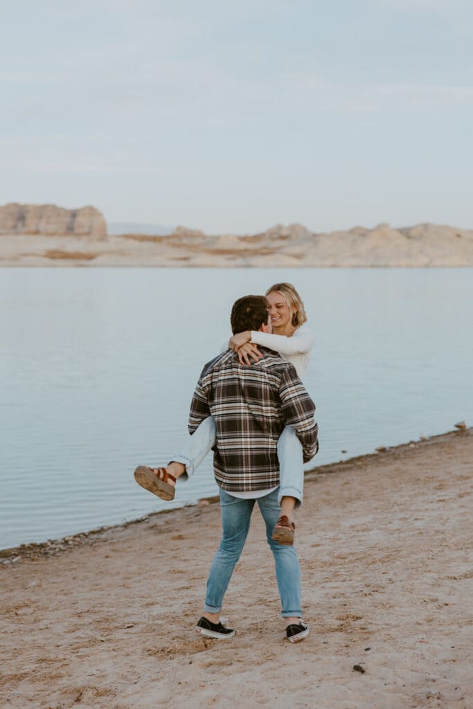 Braylee and Kacen | Lone Rock Lake Powell, Arizona Engagement Photos | Southern Utah Wedding and Elopement Photographer, Emily Dawn Photo