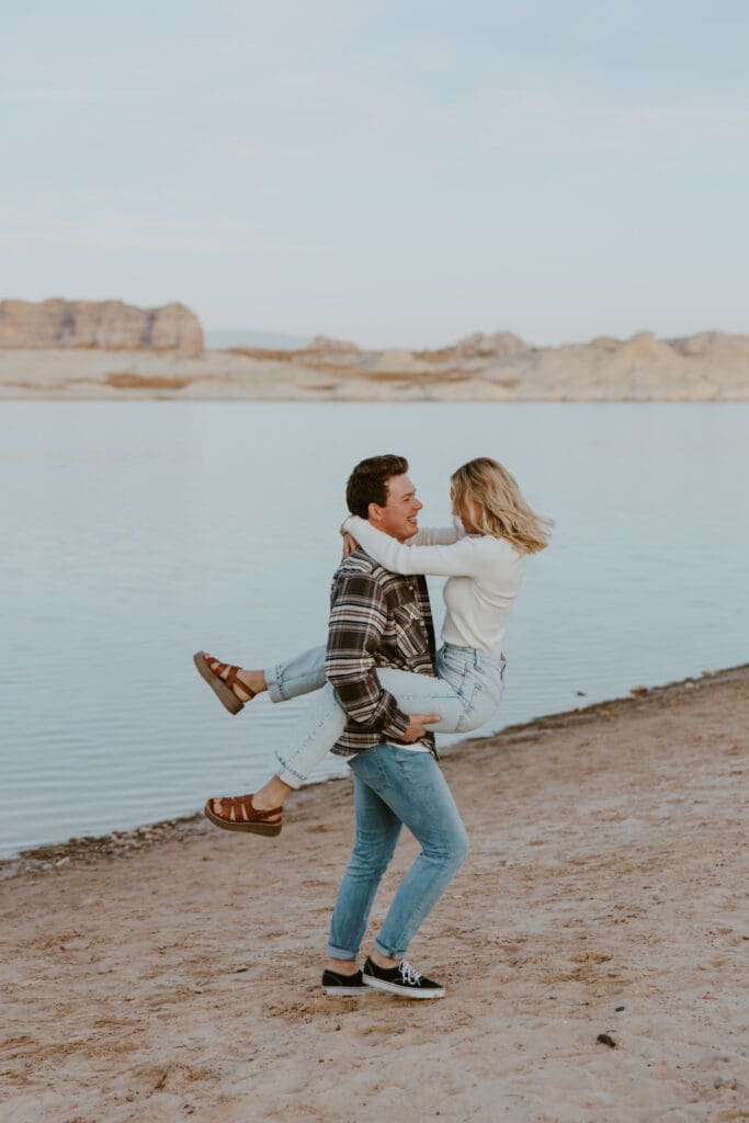 Braylee and Kacen | Lone Rock Lake Powell, Arizona Engagement Photos | Southern Utah Wedding and Elopement Photographer, Emily Dawn Photo