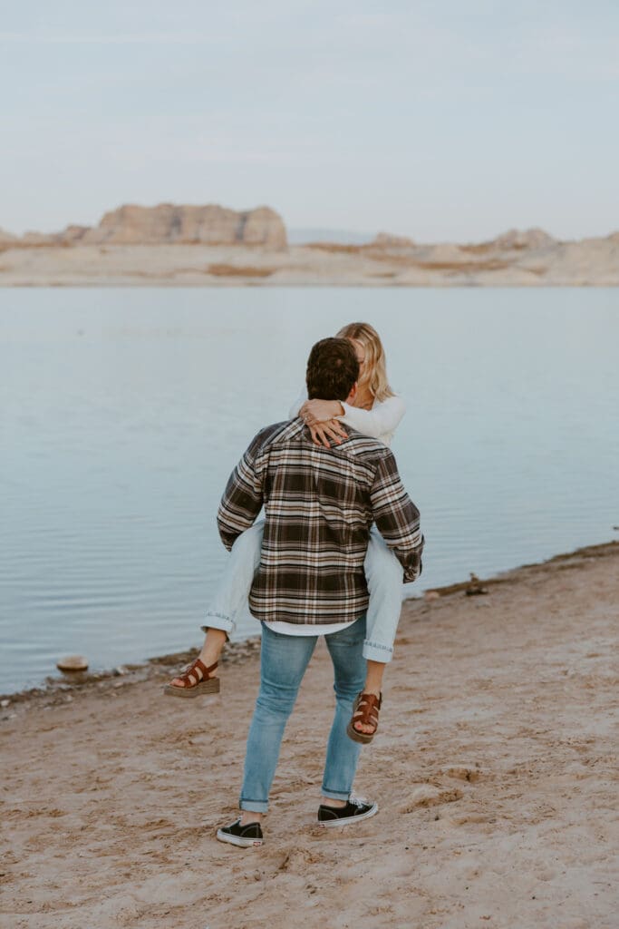 Braylee and Kacen | Lone Rock Lake Powell, Arizona Engagement Photos | Southern Utah Wedding and Elopement Photographer, Emily Dawn Photo