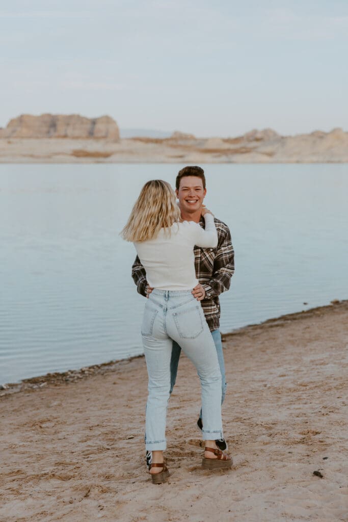 Braylee and Kacen | Lone Rock Lake Powell, Arizona Engagement Photos | Southern Utah Wedding and Elopement Photographer, Emily Dawn Photo