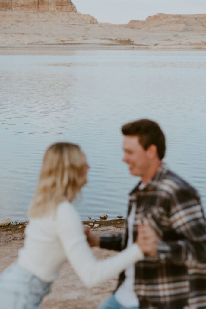 Braylee and Kacen | Lone Rock Lake Powell, Arizona Engagement Photos | Southern Utah Wedding and Elopement Photographer, Emily Dawn Photo
