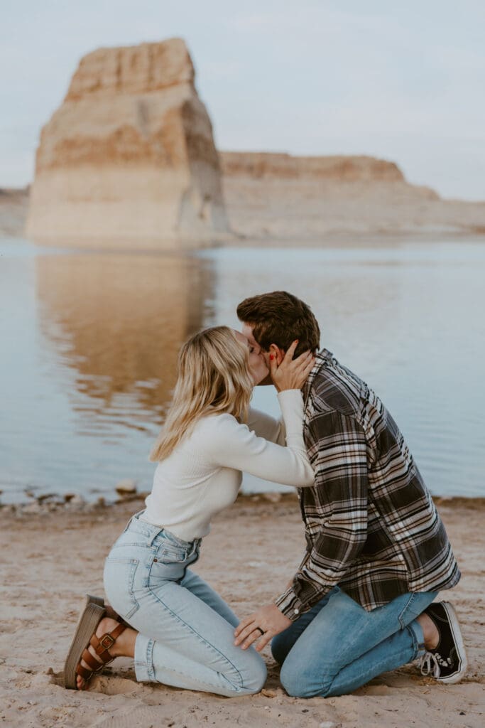 Braylee and Kacen | Lone Rock Lake Powell, Arizona Engagement Photos | Southern Utah Wedding and Elopement Photographer, Emily Dawn Photo