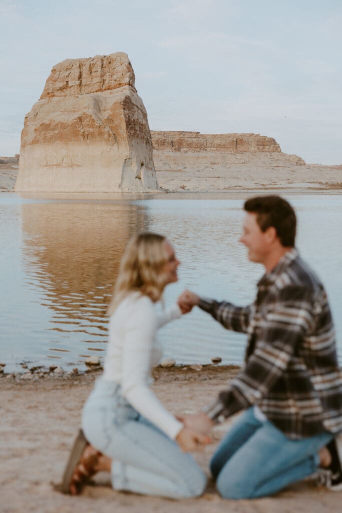 Braylee and Kacen | Lone Rock Lake Powell, Arizona Engagement Photos | Southern Utah Wedding and Elopement Photographer, Emily Dawn Photo