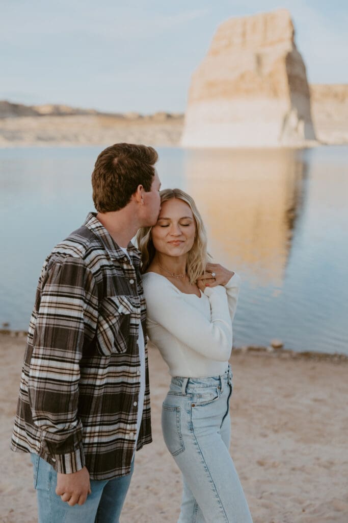 Braylee and Kacen | Lone Rock Lake Powell, Arizona Engagement Photos | Southern Utah Wedding and Elopement Photographer, Emily Dawn Photo