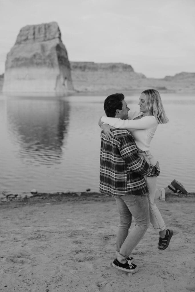 Braylee and Kacen | Lone Rock Lake Powell, Arizona Engagement Photos | Southern Utah Wedding and Elopement Photographer, Emily Dawn Photo