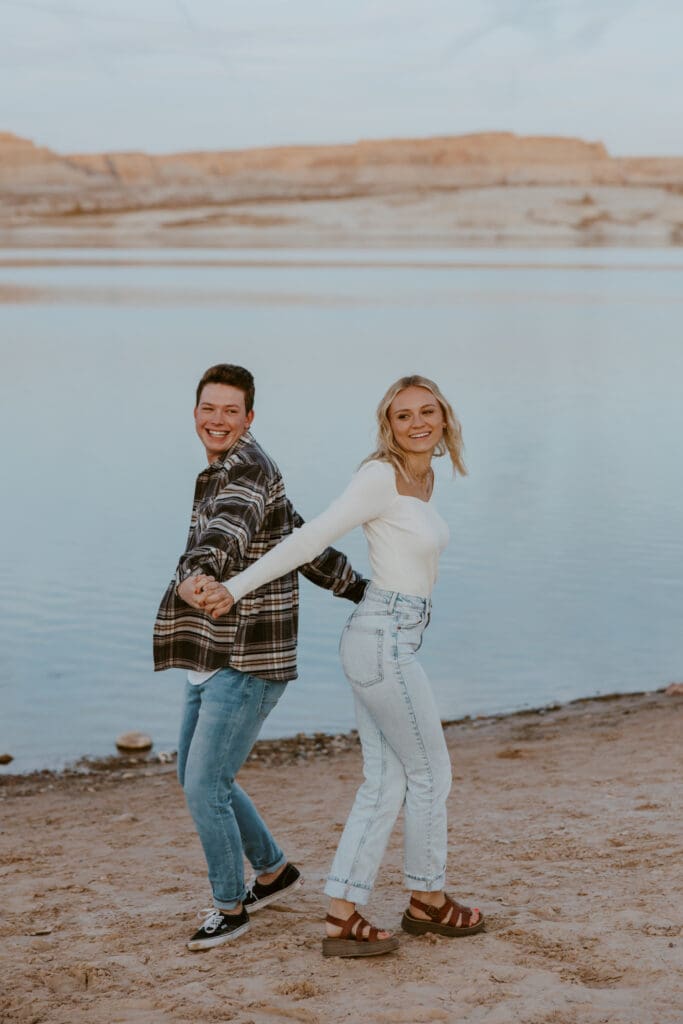 Braylee and Kacen | Lone Rock Lake Powell, Arizona Engagement Photos | Southern Utah Wedding and Elopement Photographer, Emily Dawn Photo