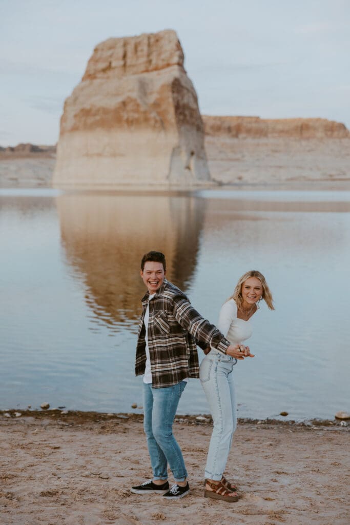 Braylee and Kacen | Lone Rock Lake Powell, Arizona Engagement Photos | Southern Utah Wedding and Elopement Photographer, Emily Dawn Photo
