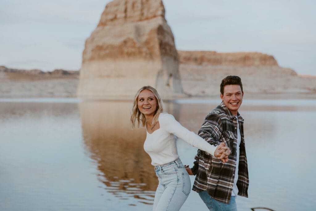 Braylee and Kacen | Lone Rock Lake Powell, Arizona Engagement Photos | Southern Utah Wedding and Elopement Photographer, Emily Dawn Photo