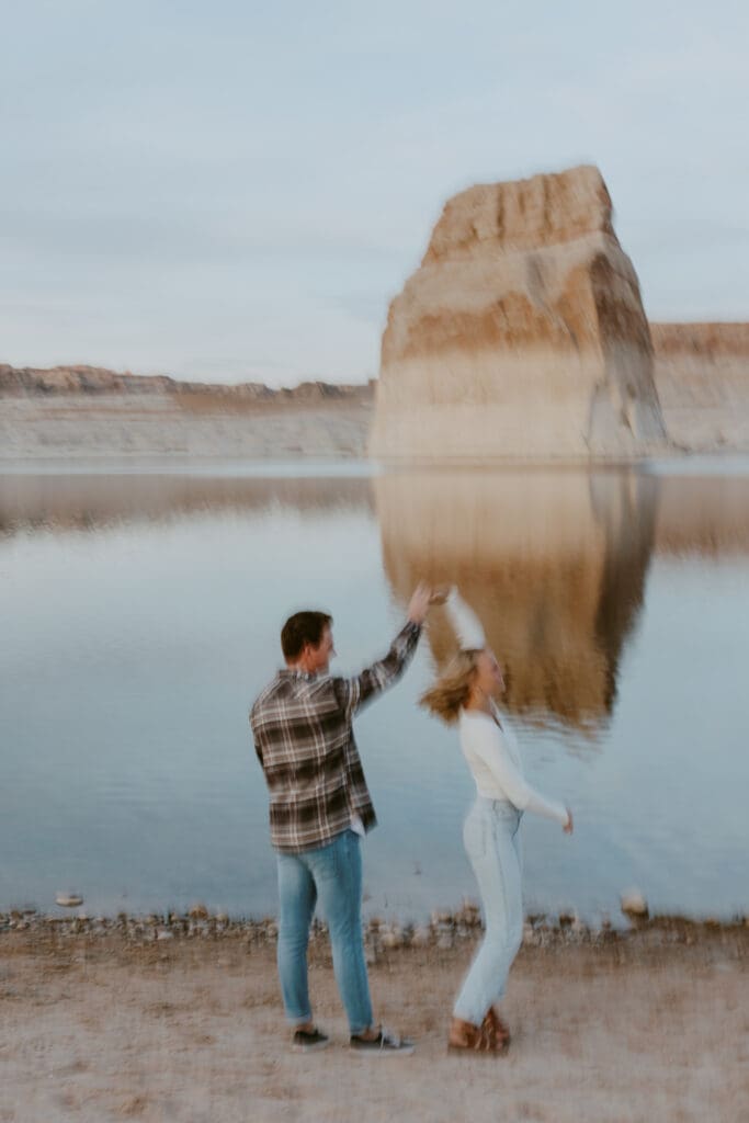 Braylee and Kacen | Lone Rock Lake Powell, Arizona Engagement Photos | Southern Utah Wedding and Elopement Photographer, Emily Dawn Photo