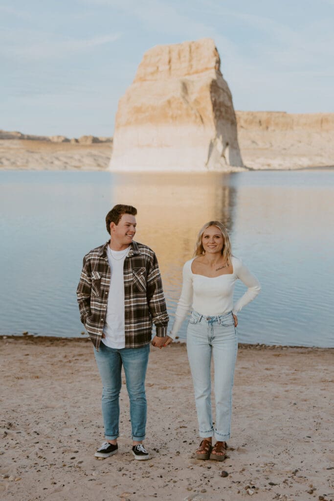 Braylee and Kacen | Lone Rock Lake Powell, Arizona Engagement Photos | Southern Utah Wedding and Elopement Photographer, Emily Dawn Photo