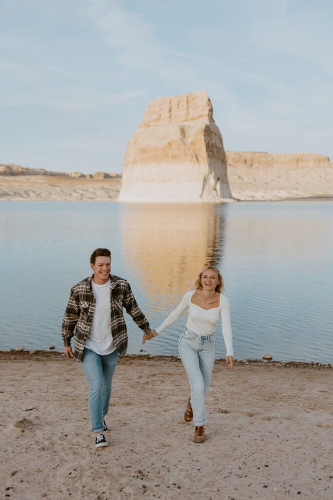 Braylee and Kacen | Lone Rock Lake Powell, Arizona Engagement Photos | Southern Utah Wedding and Elopement Photographer, Emily Dawn Photo