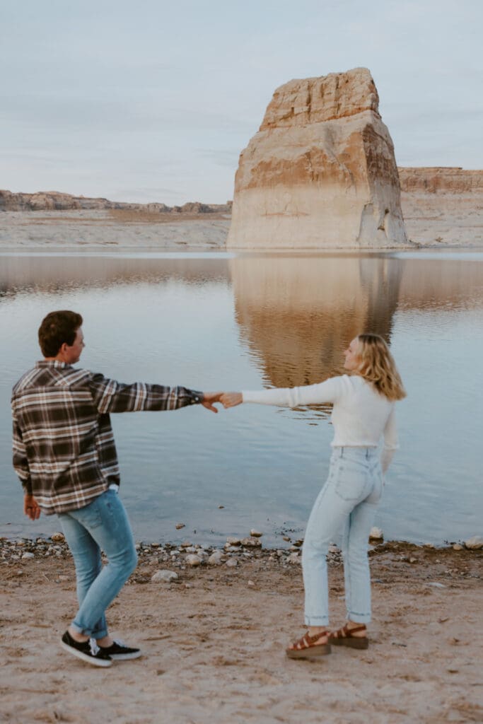 Braylee and Kacen | Lone Rock Lake Powell, Arizona Engagement Photos | Southern Utah Wedding and Elopement Photographer, Emily Dawn Photo