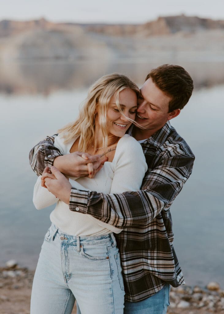 Braylee and Kacen | Lone Rock Lake Powell, Arizona Engagement Photos | Southern Utah Wedding and Elopement Photographer, Emily Dawn Photo