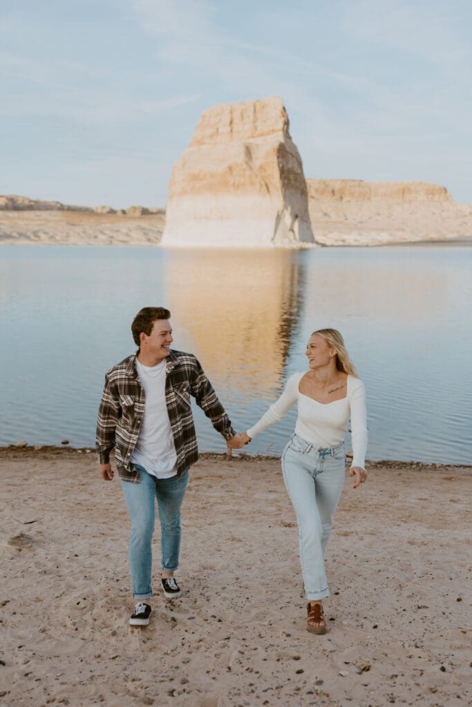 Braylee and Kacen | Lone Rock Lake Powell, Arizona Engagement Photos | Southern Utah Wedding and Elopement Photographer, Emily Dawn Photo