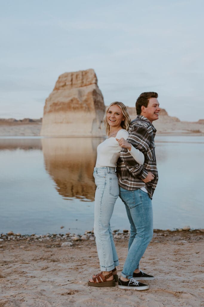 Braylee and Kacen | Lone Rock Lake Powell, Arizona Engagement Photos | Southern Utah Wedding and Elopement Photographer, Emily Dawn Photo