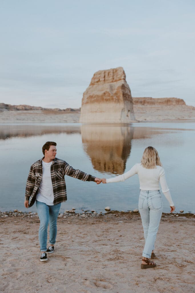 Braylee and Kacen | Lone Rock Lake Powell, Arizona Engagement Photos | Southern Utah Wedding and Elopement Photographer, Emily Dawn Photo