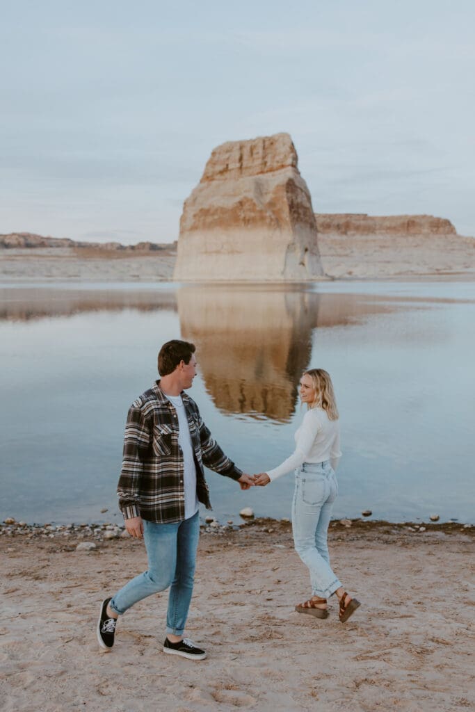 Braylee and Kacen | Lone Rock Lake Powell, Arizona Engagement Photos | Southern Utah Wedding and Elopement Photographer, Emily Dawn Photo