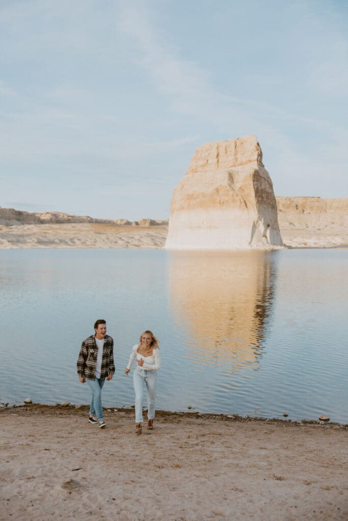 Braylee and Kacen | Lone Rock Lake Powell, Arizona Engagement Photos | Southern Utah Wedding and Elopement Photographer, Emily Dawn Photo