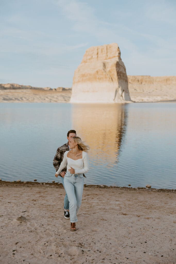 Braylee and Kacen | Lone Rock Lake Powell, Arizona Engagement Photos | Southern Utah Wedding and Elopement Photographer, Emily Dawn Photo