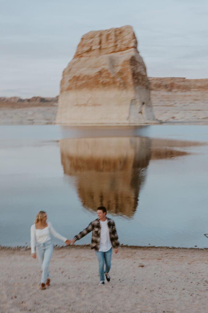 Braylee and Kacen | Lone Rock Lake Powell, Arizona Engagement Photos | Southern Utah Wedding and Elopement Photographer, Emily Dawn Photo