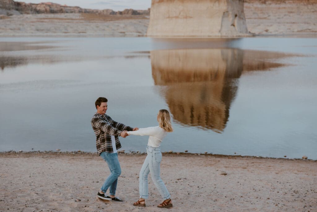 Braylee and Kacen | Lone Rock Lake Powell, Arizona Engagement Photos | Southern Utah Wedding and Elopement Photographer, Emily Dawn Photo
