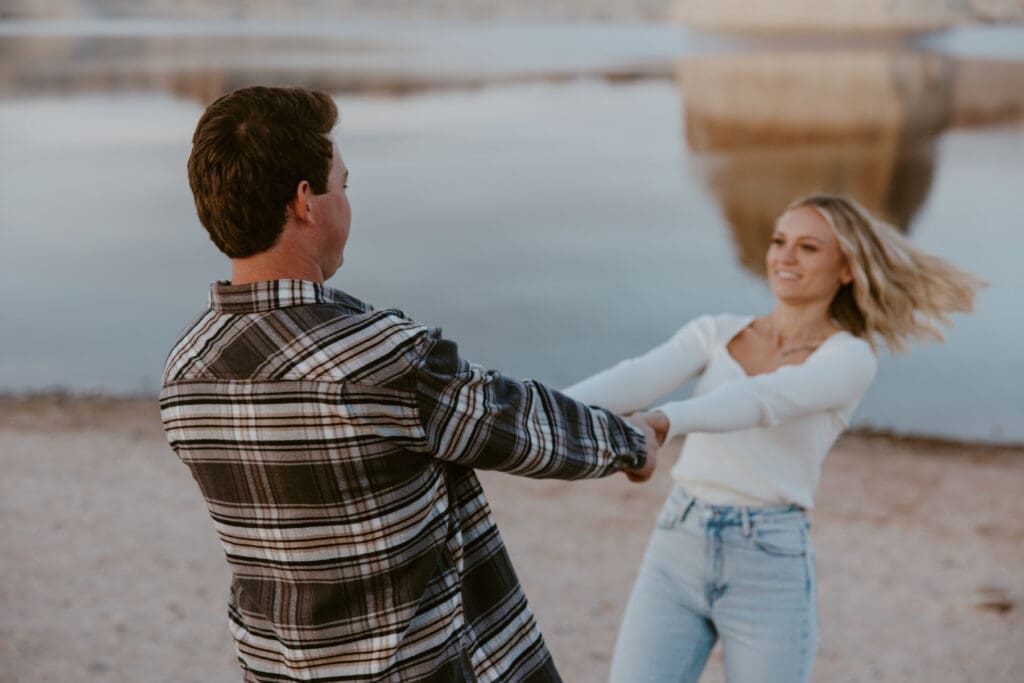 Braylee and Kacen | Lone Rock Lake Powell, Arizona Engagement Photos | Southern Utah Wedding and Elopement Photographer, Emily Dawn Photo