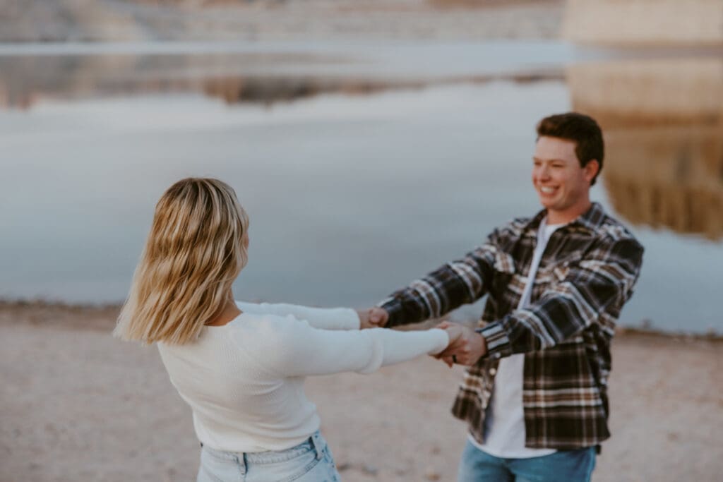 Braylee and Kacen | Lone Rock Lake Powell, Arizona Engagement Photos | Southern Utah Wedding and Elopement Photographer, Emily Dawn Photo