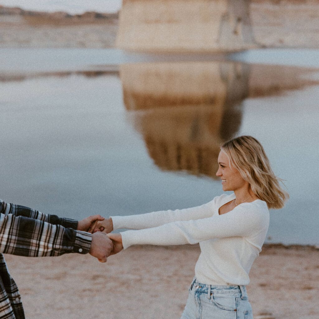 Braylee and Kacen | Lone Rock Lake Powell, Arizona Engagement Photos | Southern Utah Wedding and Elopement Photographer, Emily Dawn Photo