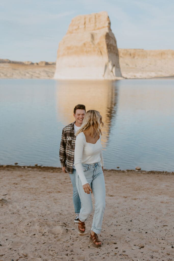 Braylee and Kacen | Lone Rock Lake Powell, Arizona Engagement Photos | Southern Utah Wedding and Elopement Photographer, Emily Dawn Photo