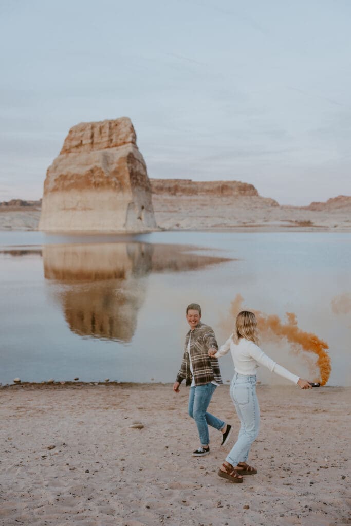 Braylee and Kacen | Lone Rock Lake Powell, Arizona Engagement Photos | Southern Utah Wedding and Elopement Photographer, Emily Dawn Photo