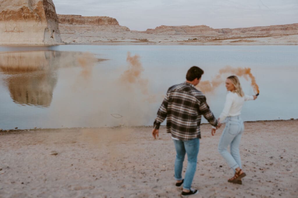 Braylee and Kacen | Lone Rock Lake Powell, Arizona Engagement Photos | Southern Utah Wedding and Elopement Photographer, Emily Dawn Photo
