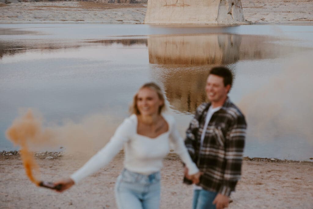 Braylee and Kacen | Lone Rock Lake Powell, Arizona Engagement Photos | Southern Utah Wedding and Elopement Photographer, Emily Dawn Photo