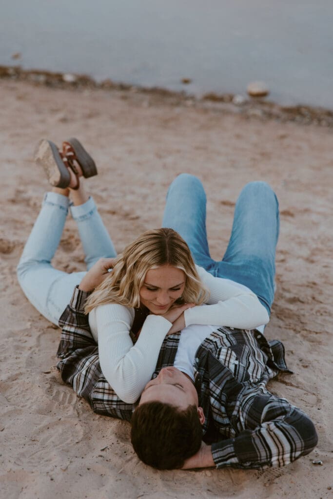 Braylee and Kacen | Lone Rock Lake Powell, Arizona Engagement Photos | Southern Utah Wedding and Elopement Photographer, Emily Dawn Photo