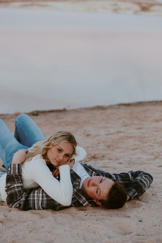 Braylee and Kacen | Lone Rock Lake Powell, Arizona Engagement Photos | Southern Utah Wedding and Elopement Photographer, Emily Dawn Photo
