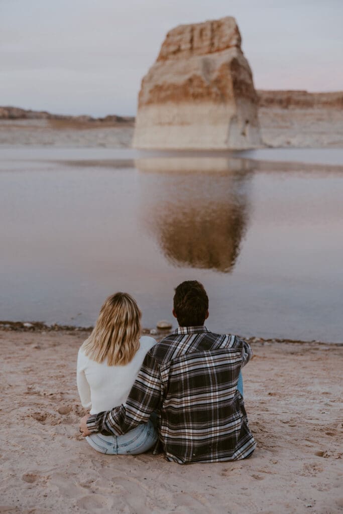 Braylee and Kacen | Lone Rock Lake Powell, Arizona Engagement Photos | Southern Utah Wedding and Elopement Photographer, Emily Dawn Photo