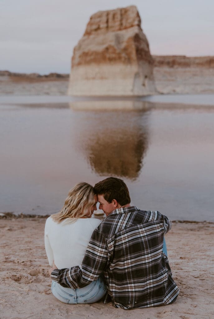 Braylee and Kacen | Lone Rock Lake Powell, Arizona Engagement Photos | Southern Utah Wedding and Elopement Photographer, Emily Dawn Photo