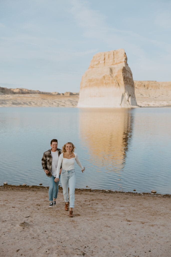 Braylee and Kacen | Lone Rock Lake Powell, Arizona Engagement Photos | Southern Utah Wedding and Elopement Photographer, Emily Dawn Photo